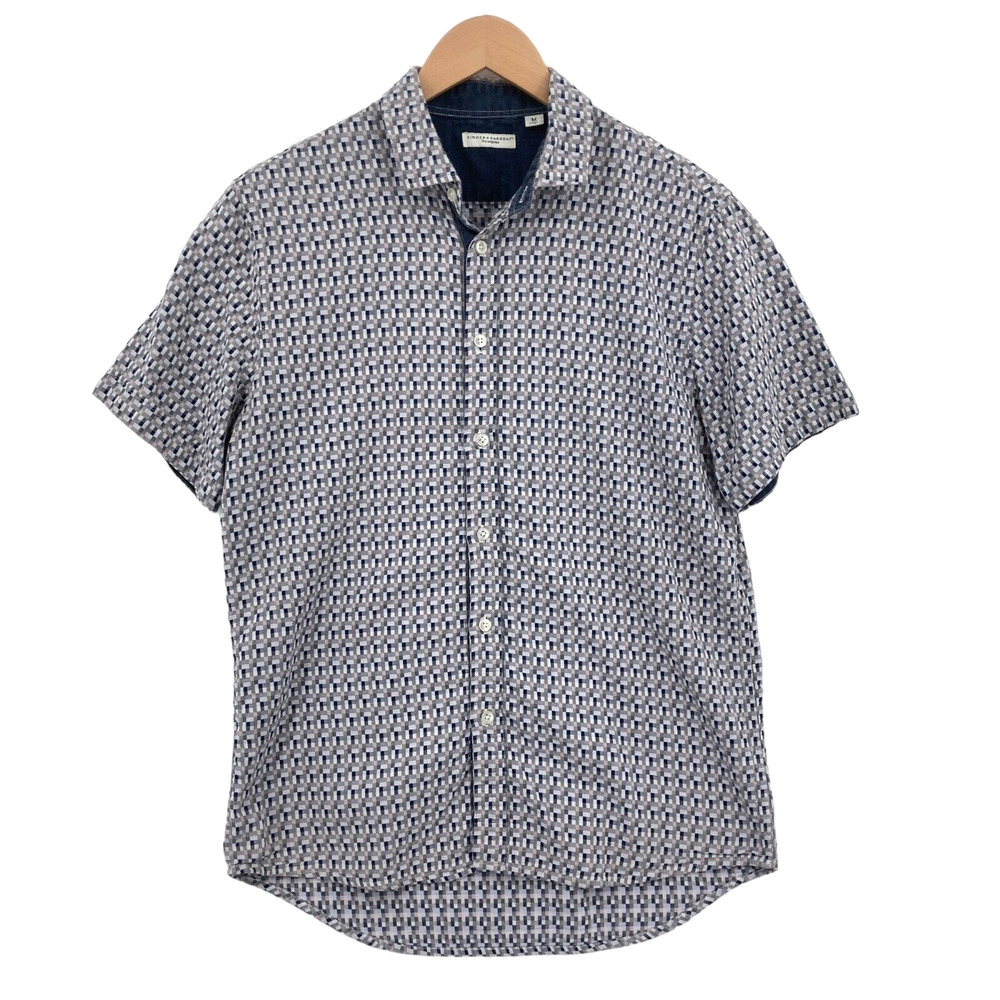 Singer + Sargent Button Up Shirt Mens Medium Multicolor Checked 100% Cotton